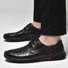 New Fashion Men's Shoes Casual Genuine Leather Classic Black Brown Lace Up Shoe Man Comfortable Derby Formal Shoes For Male