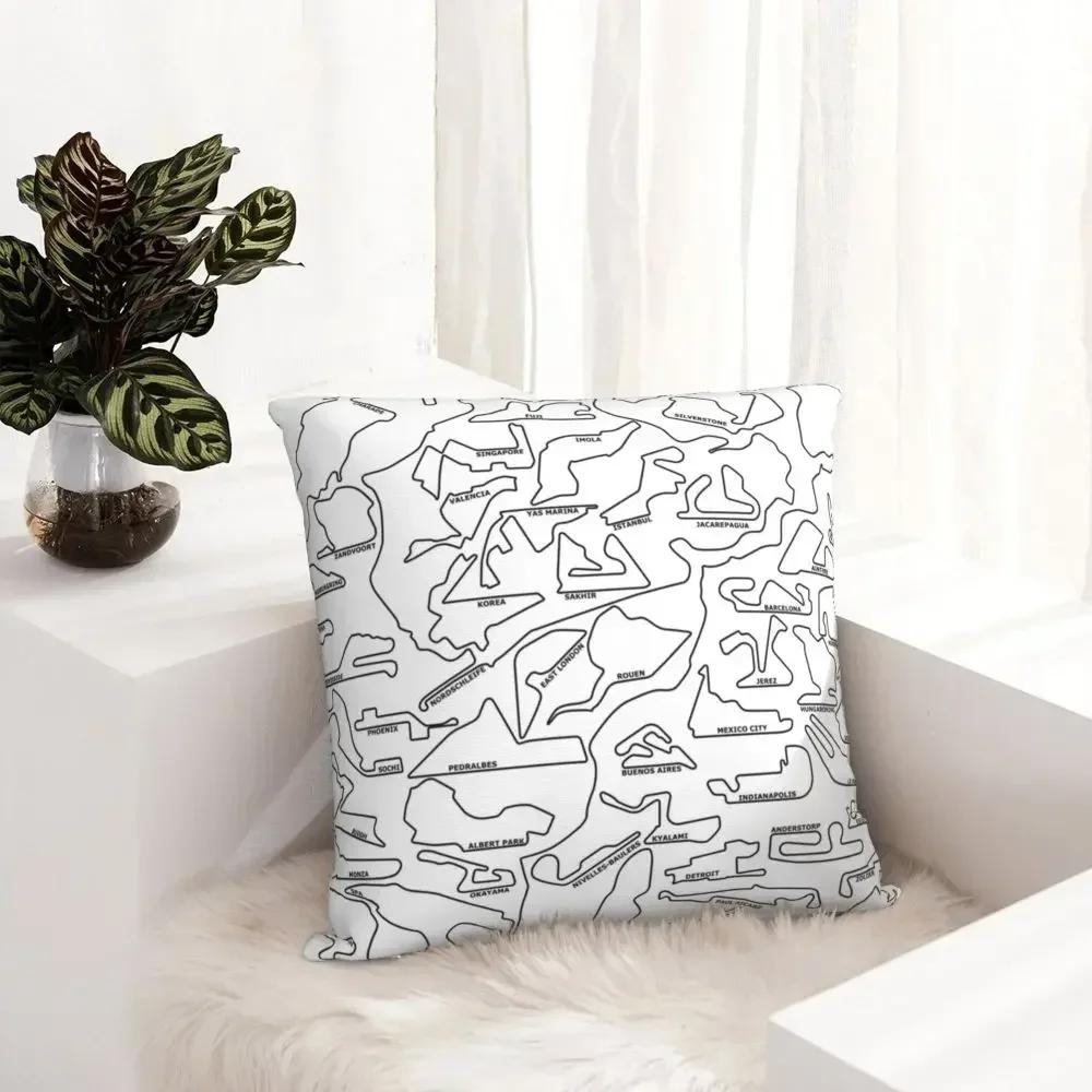 F1 Circuits Pillowcase Polyester Linen Velvet Pattern Zip Decor Throw Pillow Case Bed Cushion Cover