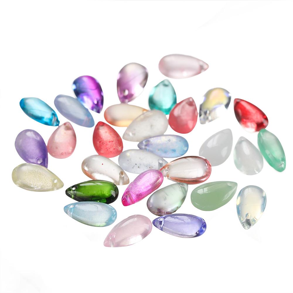 

8x14мм Прозрачные Цветные Стеклянные Подвески-Капли для DIY Заколок, Серег и Браслетов 10 pcs/pack, approx. 7.5g