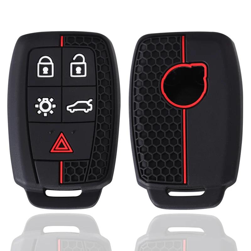 Nowe silikonowe etui na kluczyk samochodowy z brelokiem do Volvo Xc90 C70 S60 D5 V50 S40 C30 5 przycisków Akcesoria