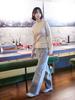 AYIHOLIC CASHMERE Ribbed Puff Sleeve Raglan Knit