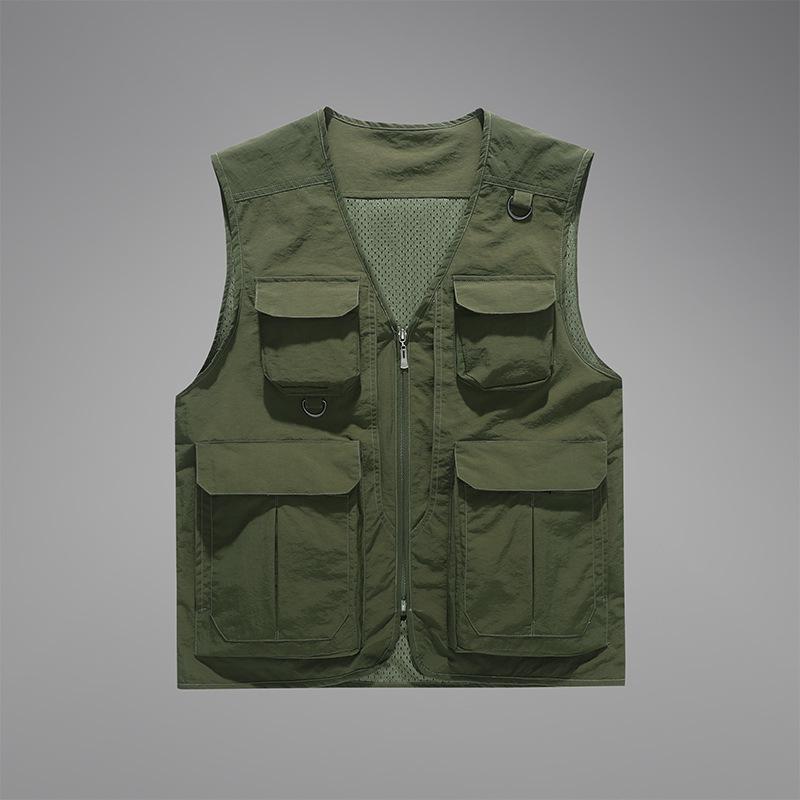 Men s Quick-Dry Multi-Pocket Outdoor Sports Vest - Plus Size & Middle-Aged Friendly 4XL