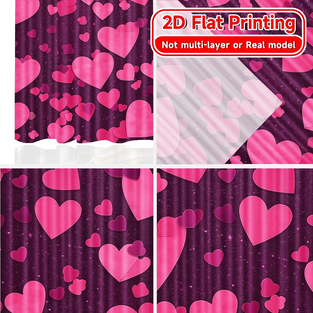 2 Stück, 2D-FLACHDRUCK Vorhänge (Ohne Stange) Herzensfall(1) Halloween Festival Kreative Vorhänge Vielseitig Langlebig Polyester