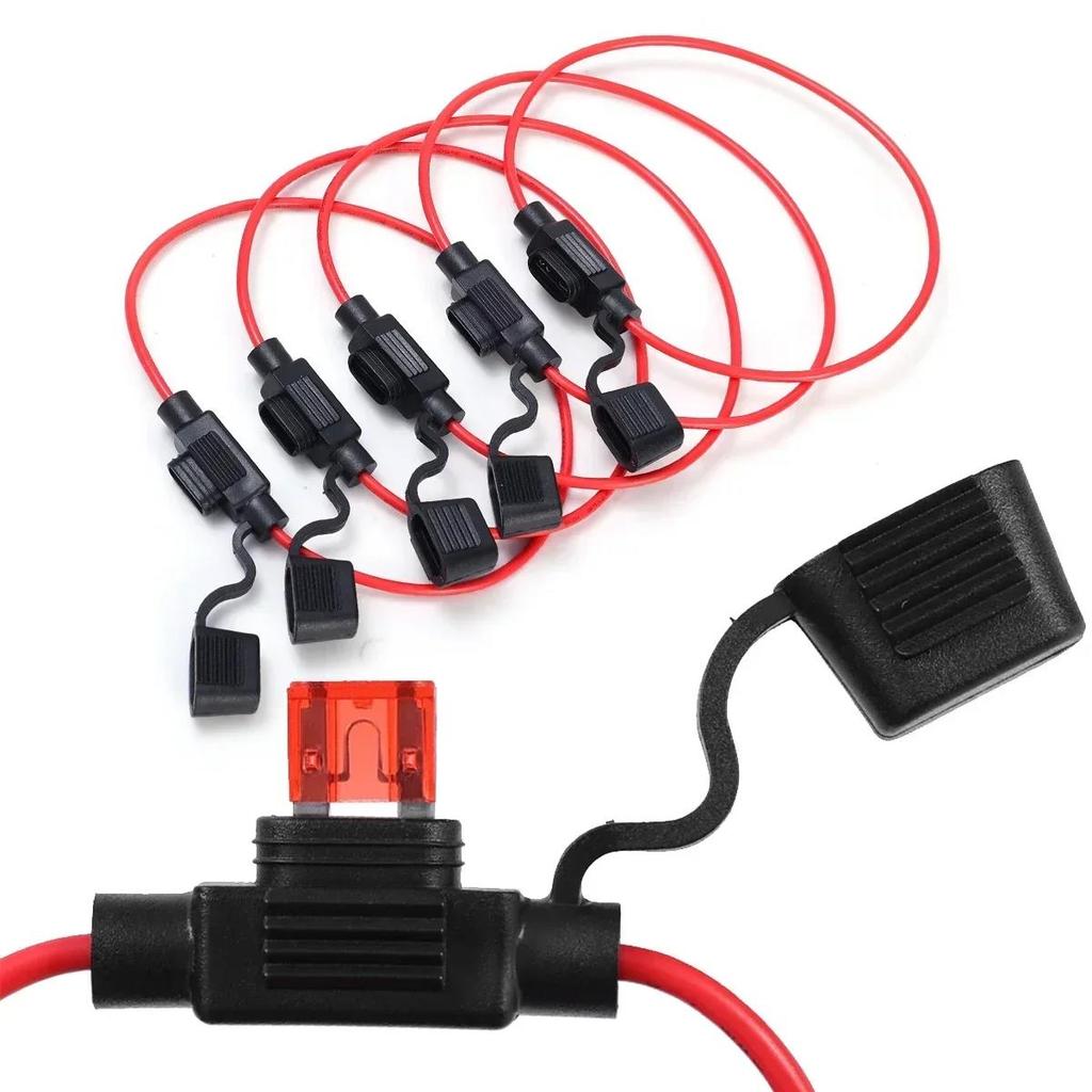 Waterproof Fuse Holder 12V 30A Mini Blade Adapter Splash-Proof Box Direct-Plug Power Cut-Off Switch Socket Fuse Socket 10/5PCS Fuse Holders1