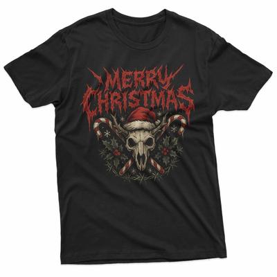 Merry Christmas Death Metal Skull T-Shirt