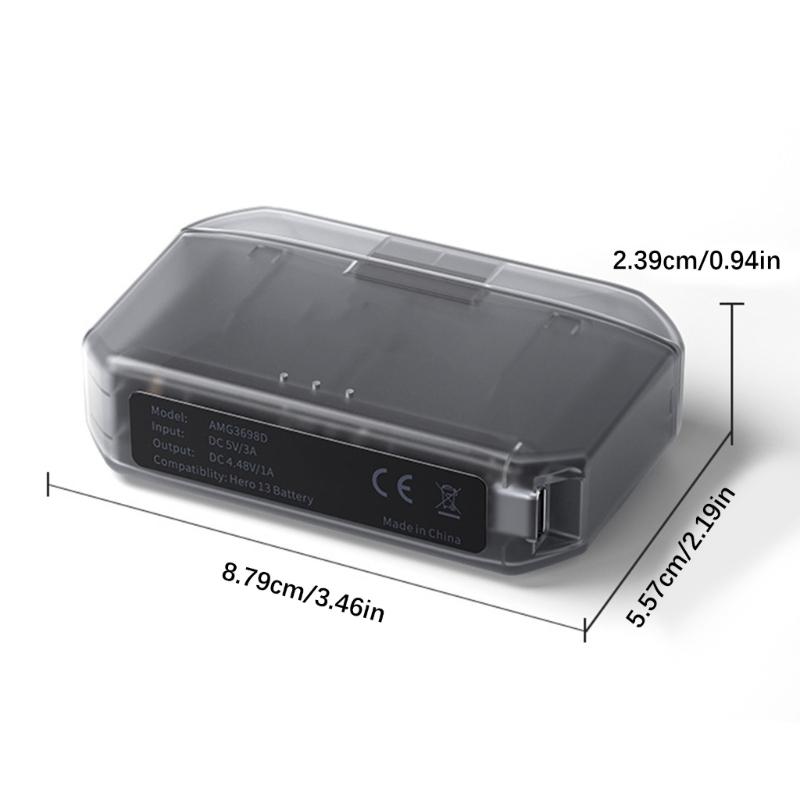 Portable 2 Battery Charging Case Rapid Charging Technology For Sports Cameras