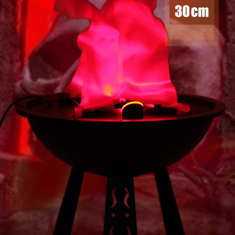 Fake Flame Halloween Electronic Brazier Lamp Hanging Light 3D Flickering Fake Fire Simulation Flame Party Stage Decor Lighting