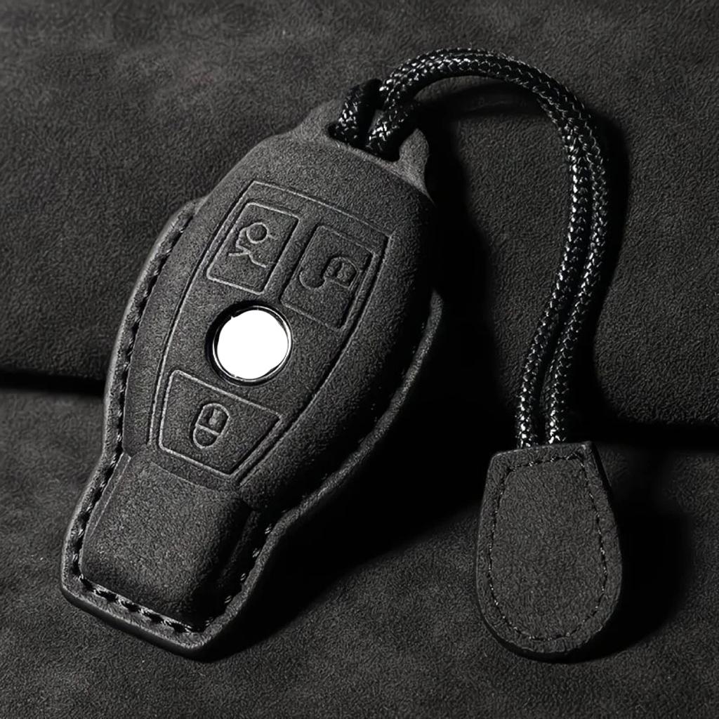 Suede Faux Leather Car Key Case Cover Protective Benz C180 C200 C260 C300 W108 W168 CLA GLA GLB Class Auto Keychain Styling BE1