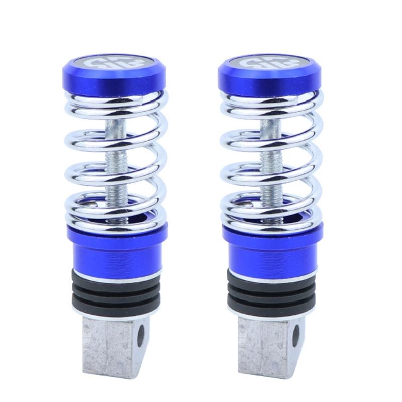 2Pcs Universal Motorcycle Footrest With Anti Vibration Spring Shock Absorption Non Slip Surfaces Aluminum Construction