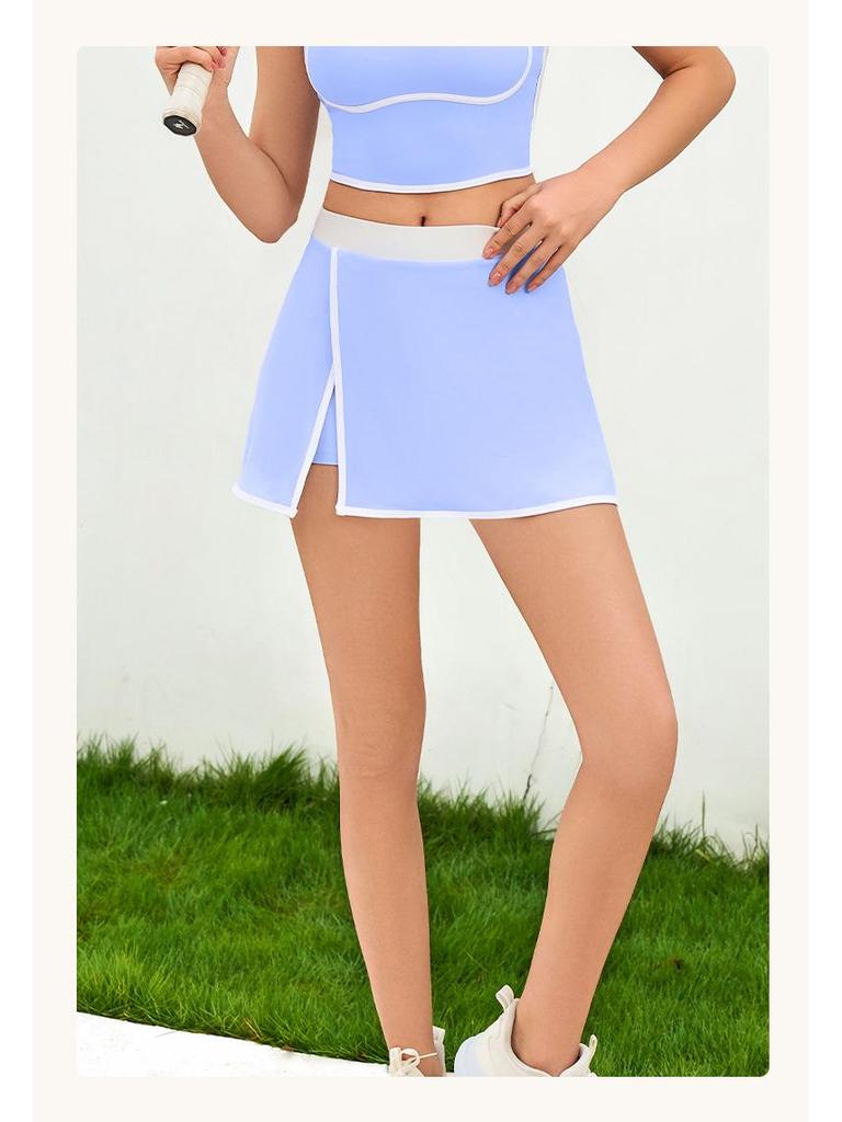 2025 Sommer Colorblock Schnelltrocknender Damen Sport Skort - Hochelastische Yoga- & Fitnessbekleidung