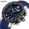 Relogio Masculino MEGIR Men Watches Silicone Sport Chronograph Quartz Military Watch Luxury Brand Zegarek Meski Erkek Kol Saati