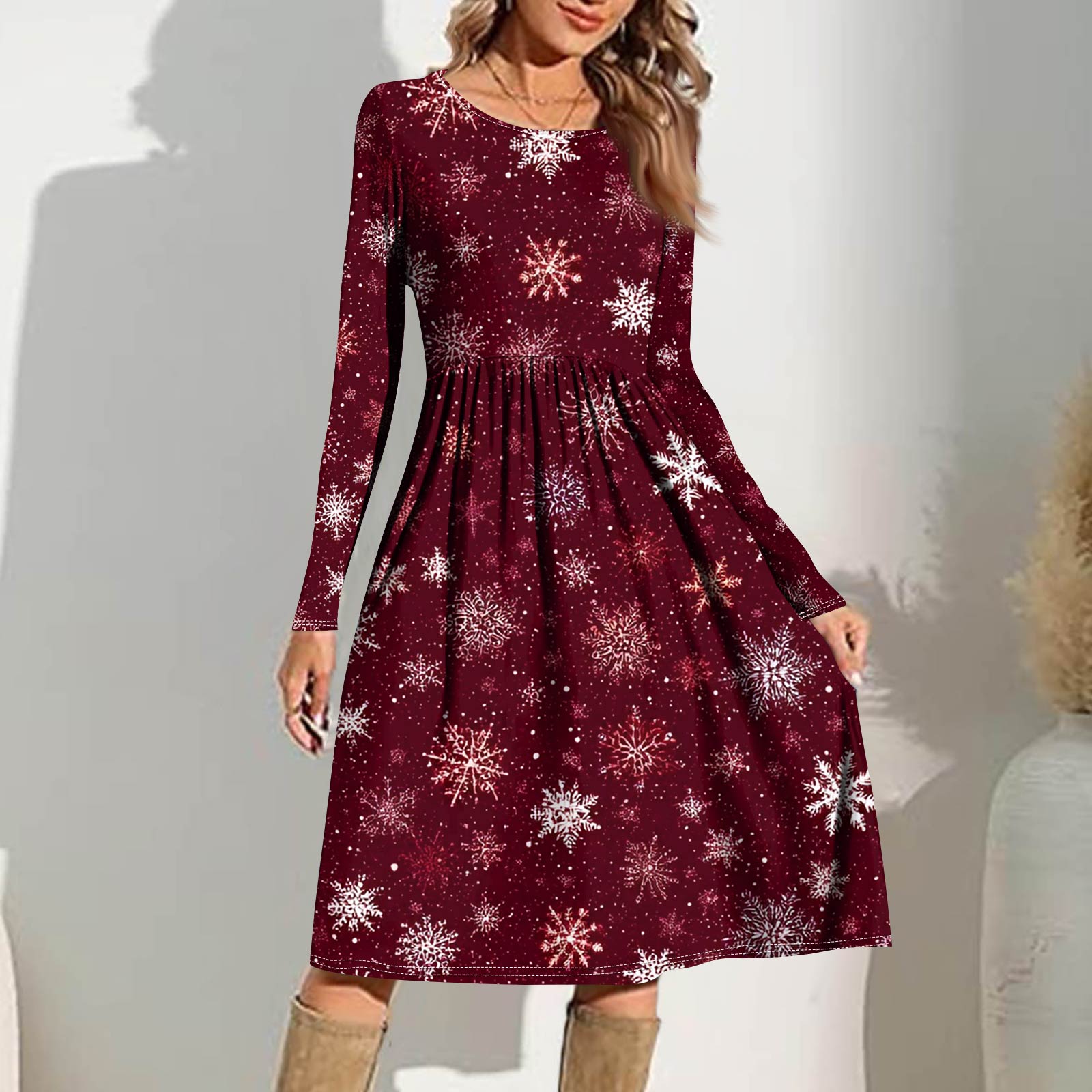 

Женское повседневное платье с градиентным принтом, весеннее, с карманом, с круглым вырезом, с длинным рукавом XL