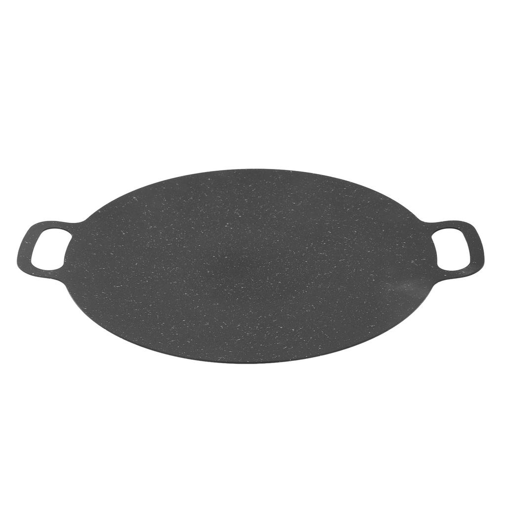 Korean Grill Pan Non Stick Coating Round BBQ Griddle Iron for Indoor Outdoor Cooking 25cm / 9.84in