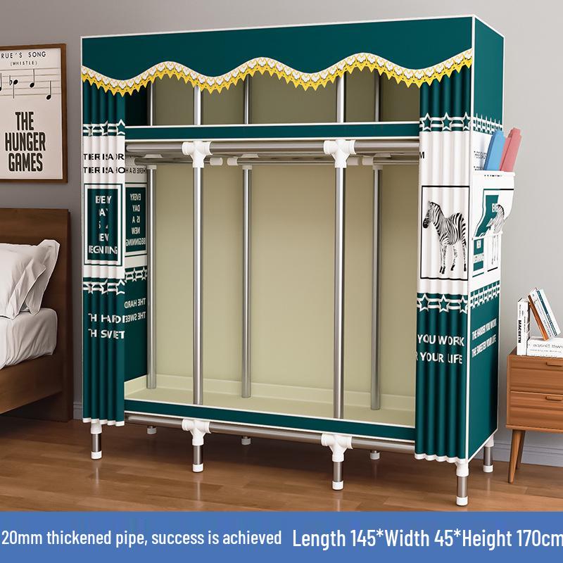 Thickened Steel Pipe Fabric Wardrobe for Dorm or Bedroom Storage