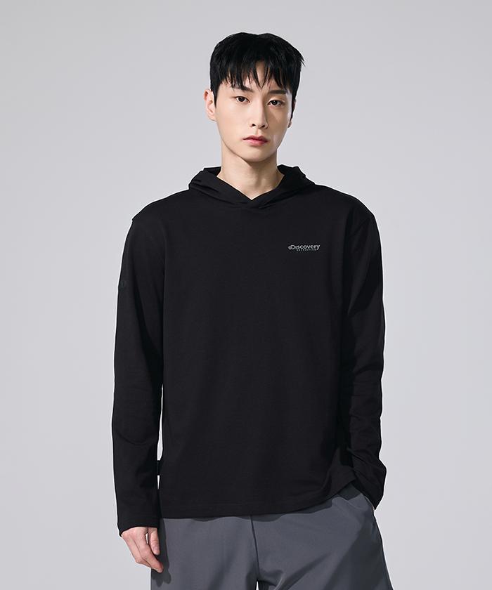 DISCOVERY EXPEDITION Men'S Hooded Long-Sleeve T-Shirt (Black)