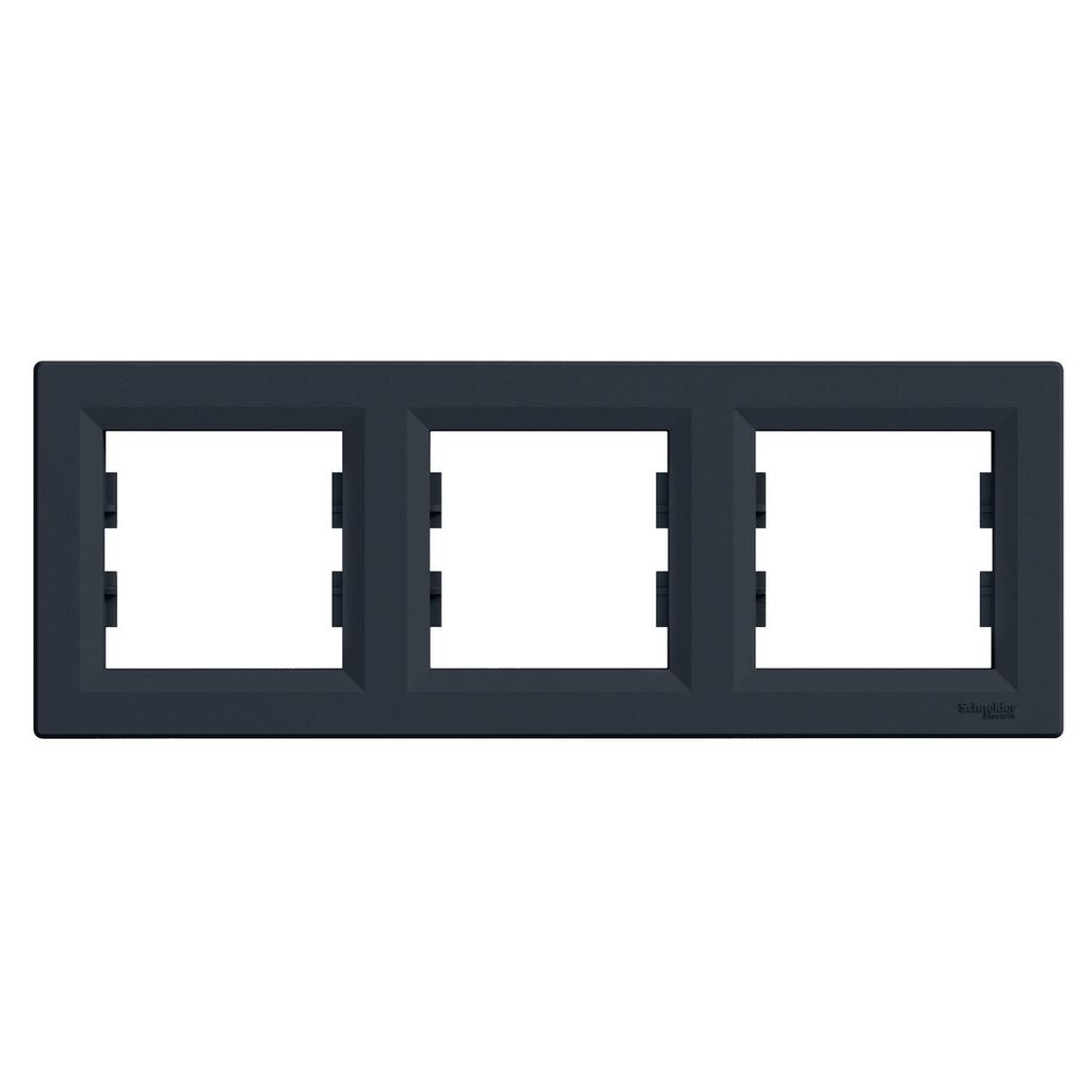 Asfora 3-gang horizontal frame, anthracite