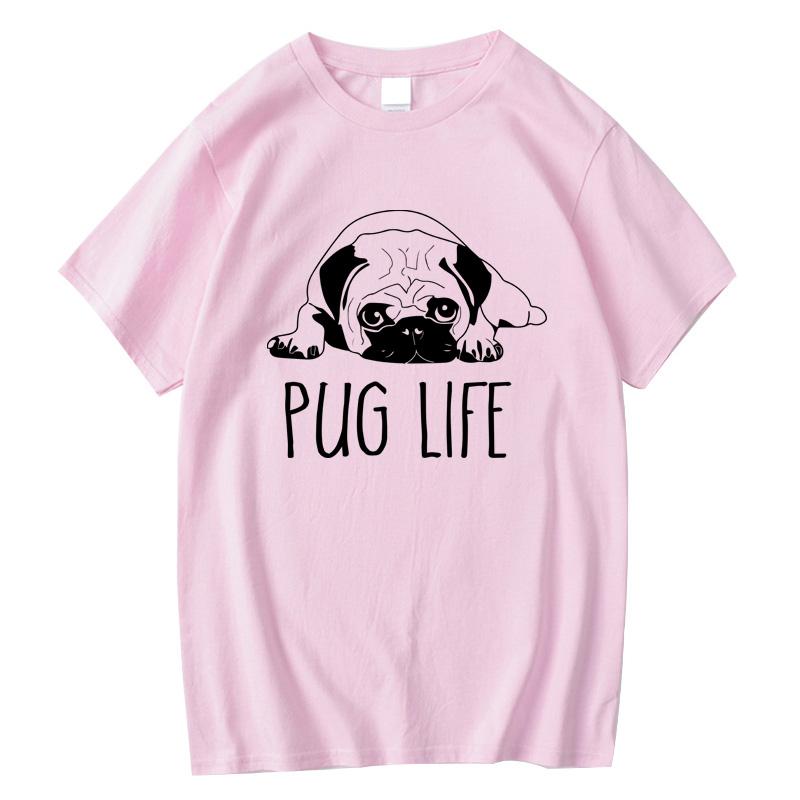 Mens High Quality Tshirt 100 Cotton Funny Pug Printed Loose Male Crewneck T Shirt Short Sleeve oneck Men tshirt Tops Tees