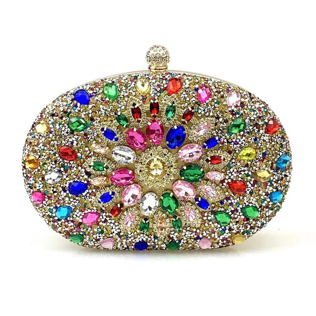 Women's Sparkly Rhinestone Glitter Clutch Purse Evening Handbag Shoulder Bag for Wedding Party Prom Crossbody Bag With Chain Evening Bag for Women