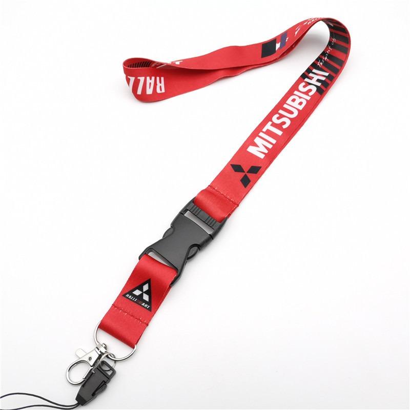 Lanyard Nylon Printing Car Logo Keychain Motorcycle Auto Keyring for Mitsubishi Lancer EX Outlander ASX Ralliart Pajero 4 l200 MK3