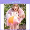Cute Elephant Shape Kids Swim Ring With Handle Pvc Material For Swimming Activities Blue