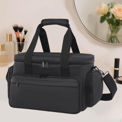 Travel Cosmetic Bag Adjustable Dividers with Pockets Tote Practical Lightweight Storage Case