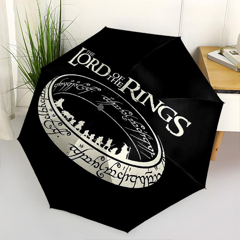 1pc Lord of the Rings Automatic Folding Umbrella - Compact 8-Rib Design, Durable Plastic & Iron1310L