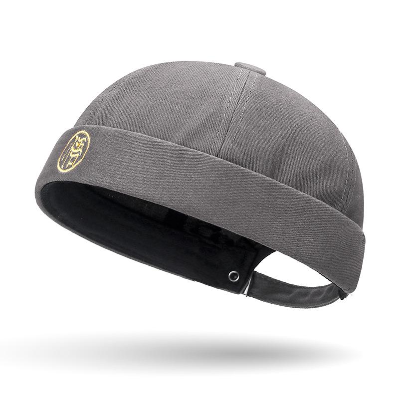 

Бескозырка-дыня: Ретро вышитая унисекс уличная шляпа Adjustable серый