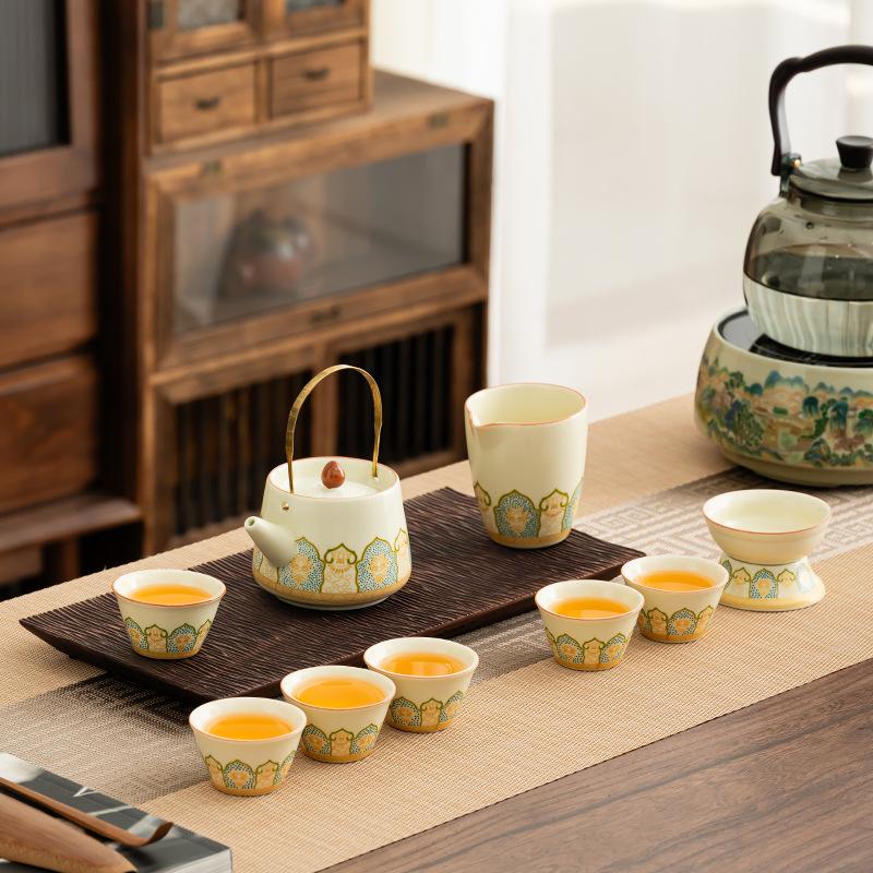 Ru Kiln Travel Kung Fu Tea Set High-end Gift Box Company Opening Annual Meeting Gifts