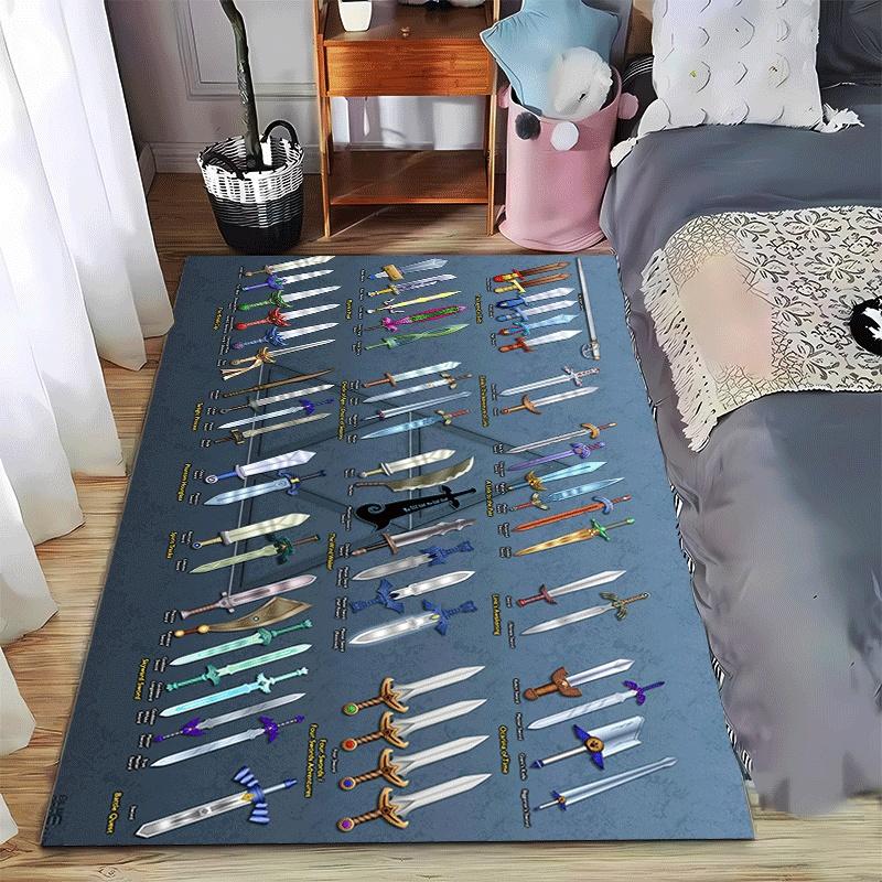 

White-clothed assassin printed flannel carpet, non-slip, suitable for bedroom, living room, and children s room decoration 40x60cm( 15x23in )
