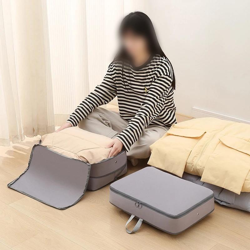 1pc Large Capacity Compression Finishing Bag Travel Clothes Down Jacket Storage Bag Foldable Expansion Organizer Bag