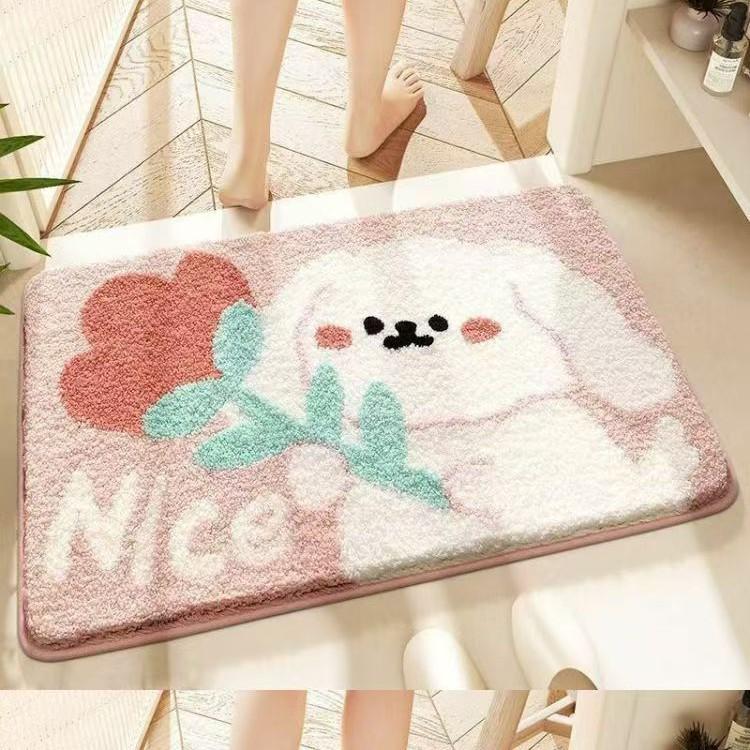 Adorable Imitation Cashmere Absorbent Bathroom Mat Carpet for Bedroom & Toilet