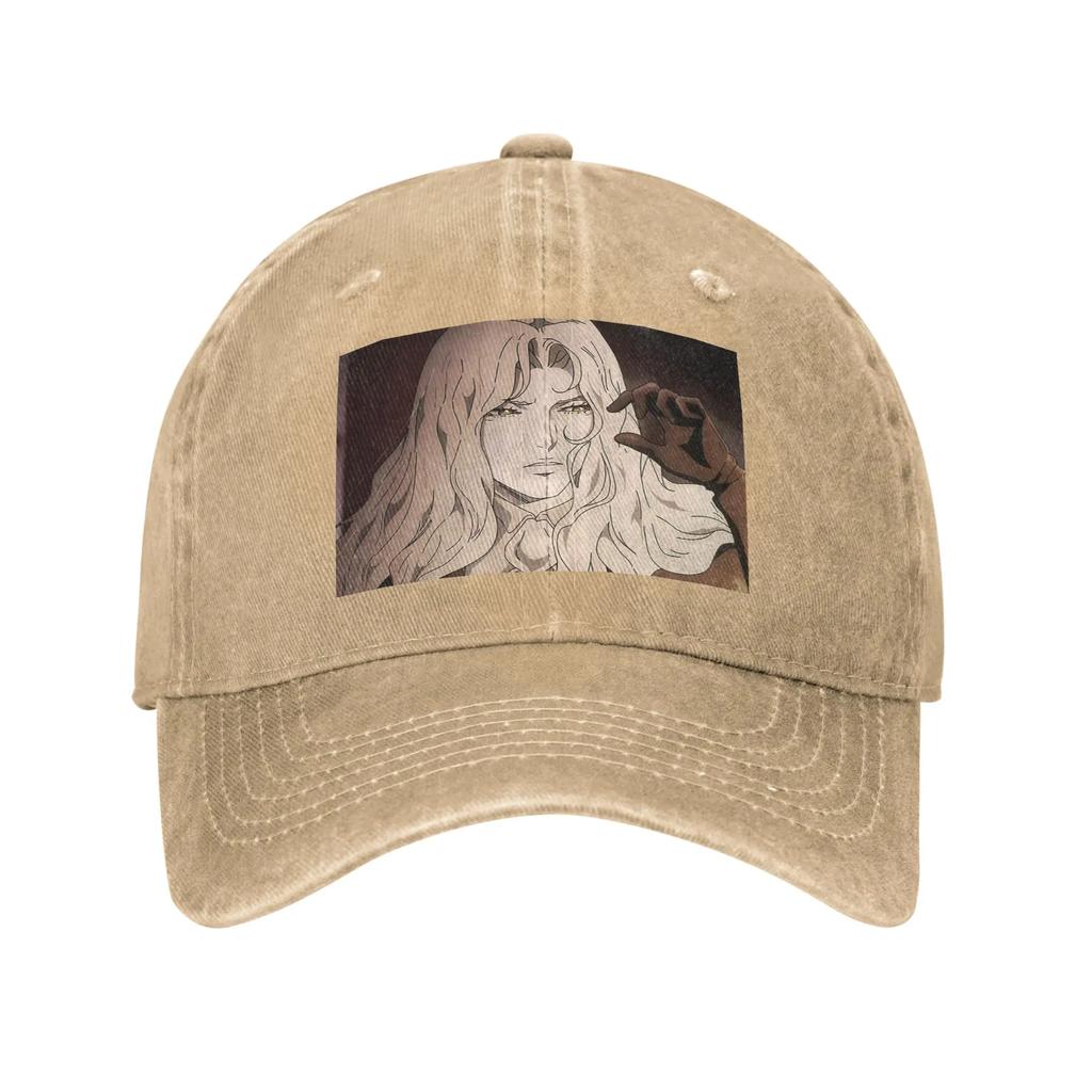 Alucard  Castlevania Nocturne Denim Fabric Cap Casual Baseball Caps Adjustable Hat Summer Unisex Baseball Hats
