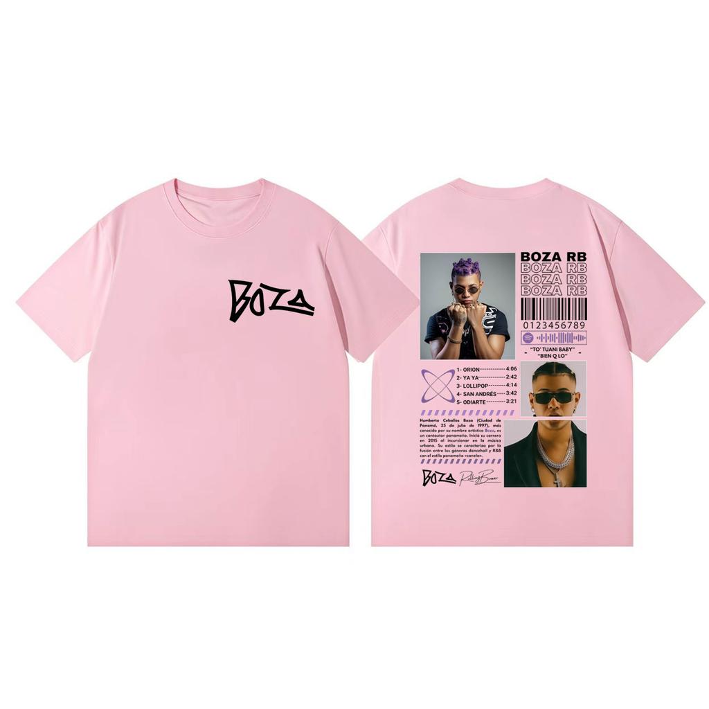 Singer Boza Mas Negro Que Rojo Album Merch Tshirt High Quality Fashion Oversized Tshirts Unisex Women Casual Short Sleeve T Shirt