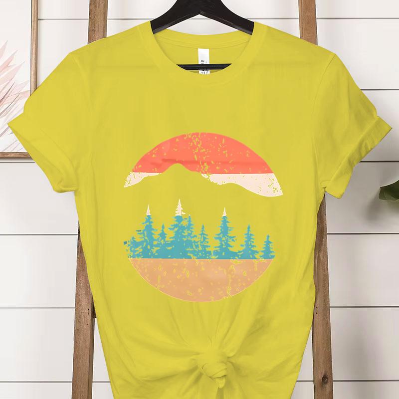 Vintage Adventure Mountain Graphic T Shirts Women Funny Nature Lover Gift Classic Tops Woman Adventure Outdoors Mountain Tshirt