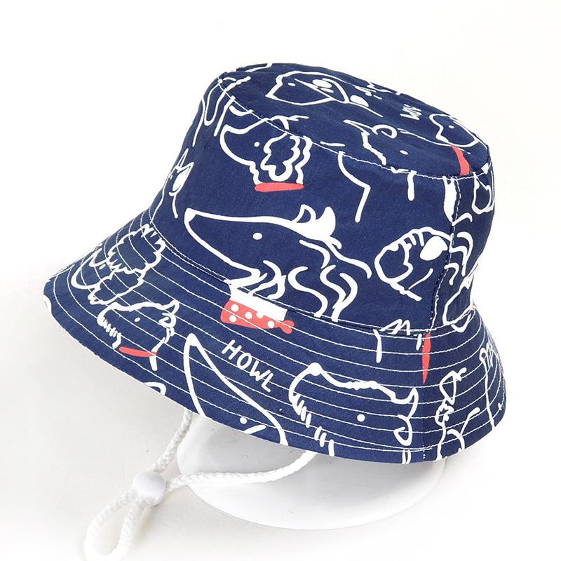 1014 cotton thin baby hat spring summer hat animal pattern hat children sun protection bucket hat men and women basin hat new