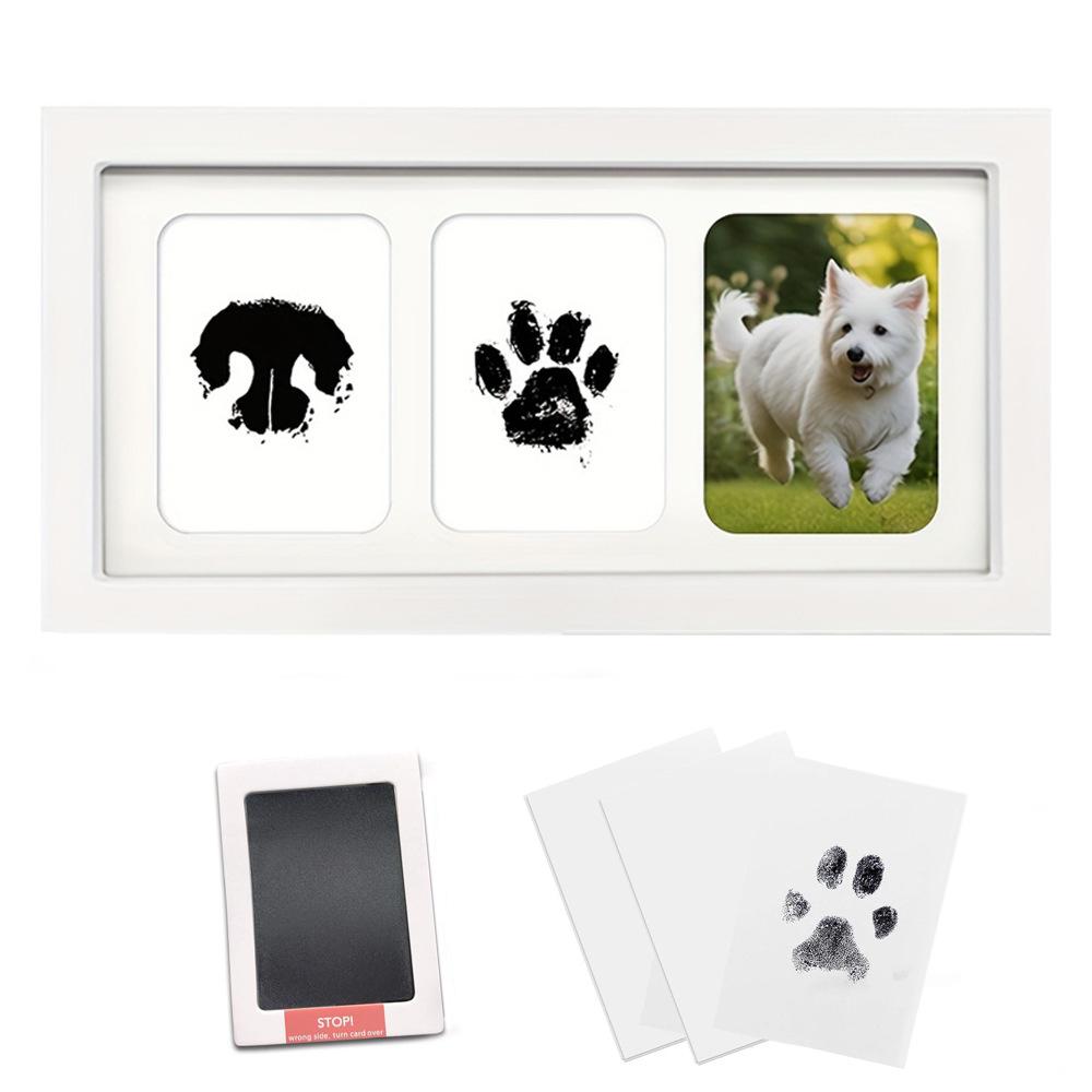 Pet Baby Growth Memorial Photo Frame Cat Dog 100 Days Full Month First Birthday Hand Footprint Keepsake Tabletop Frame