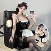 Sweet and Spicy Anime Maid Roleplay Costume Sexy Chef Maid Patent Leather Bodysuit Cosplay Uniform Suit
