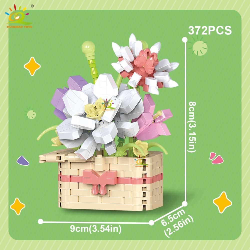 Flower Pot Micro Construction Block DO IT YOURSELF Rose Sunflower MOC Bouquet Mini Diamond Model Brick Toy Ideal for Kids Desk Decoration