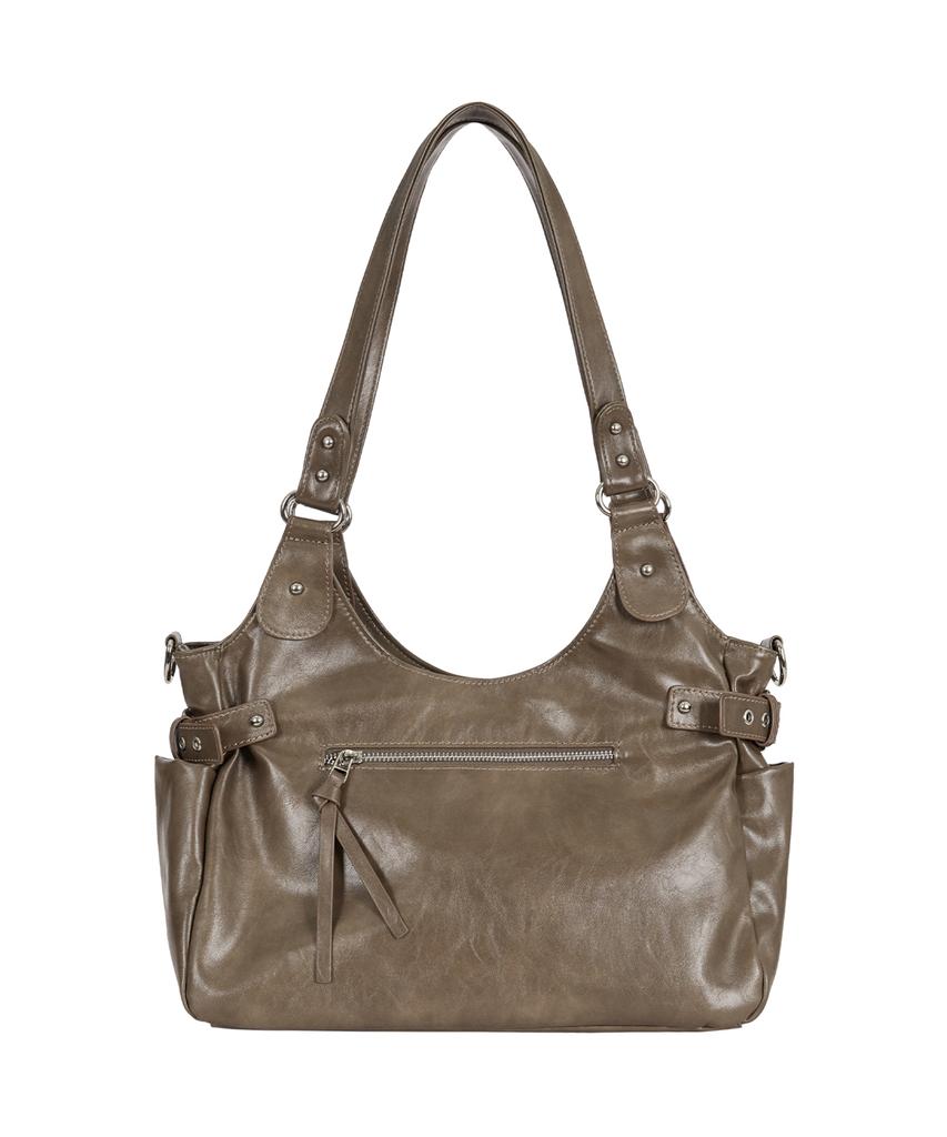Illigo Amber Buckle Shoulder Bag Beige
