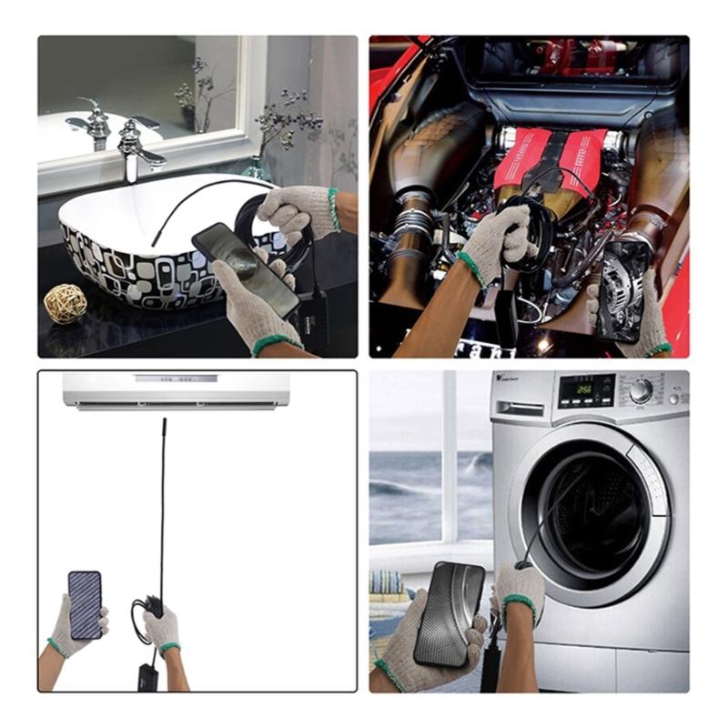 Endoscope Camera with Light for Cellphone,Borescope Inspection Camera with Adjustable LED Light Waterproof Snake Camera