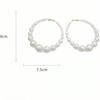 1pc Elegant Statement Pearl Hoop Earrings – Oversized Circular Hoops Lavishly Adorned With Lustrous Faux Pearls In A Graduated Design, Lightweight