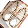 High Matching Retro Maillard Style Natural Tiger Eye Stone Dzi Bead Collarbone Chain Necklace