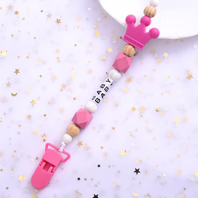 New 5 Colors Baby Teether Handmade Making Pacifier Clips  Holder Chains Silicone Pacifier Chain Clip Baby Teething Chain