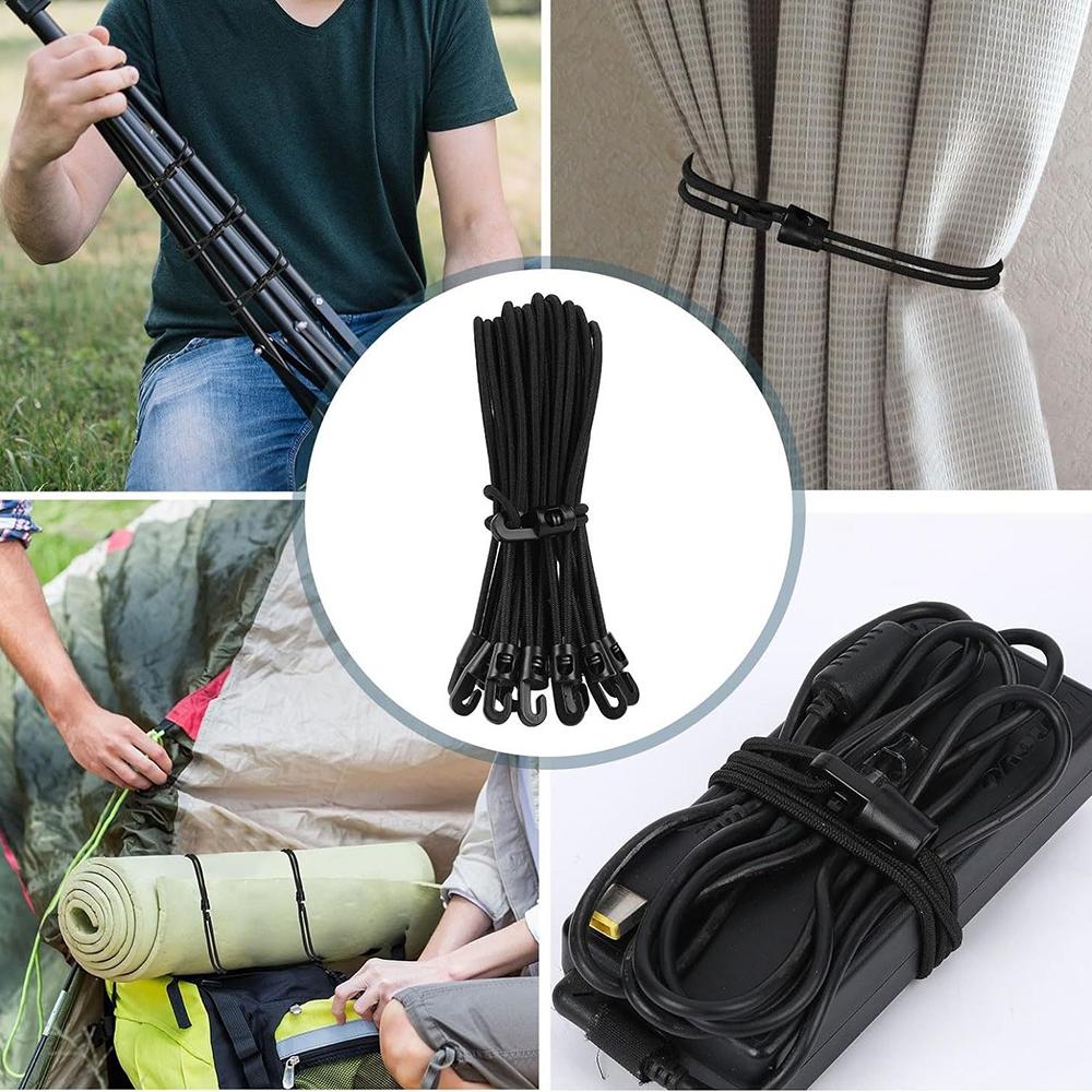 20pcs 25 cm Bungee Cord with Hooks for Tarpaulins, Tents, Nets, Camping