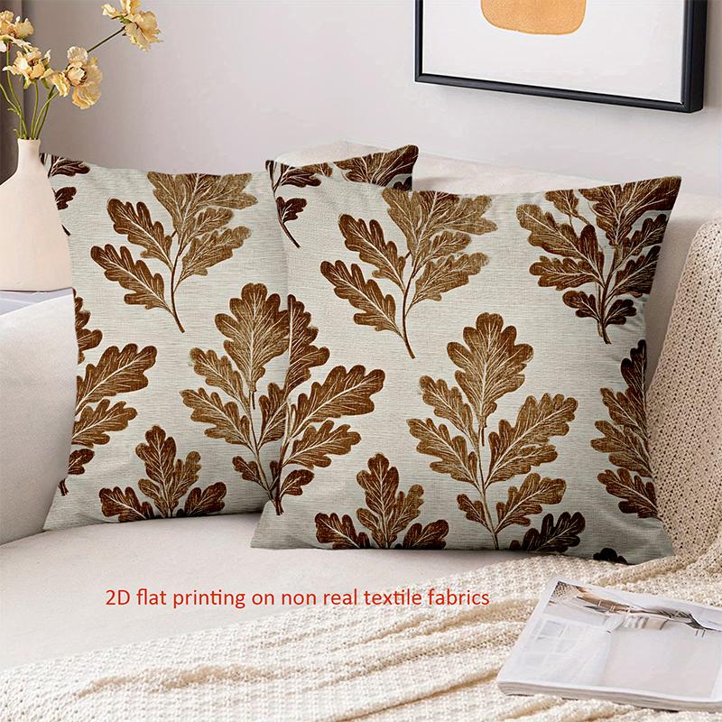 1 Pieces Oak Leaf Patterned Non Real Textile Fabric Pillows Polyester pillowcase, sofa decorative cushion cov Headboard Pillow