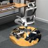 1pc Tiger Dragon Art Print Carpet, Round Non Slip Durable Large Size Office Carpet, Suitable for Office