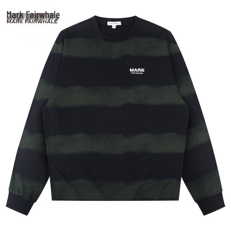 Mark Fairwhale Men's Dip-Dyed Striped Cotton Long-Sleeve T-Shirt