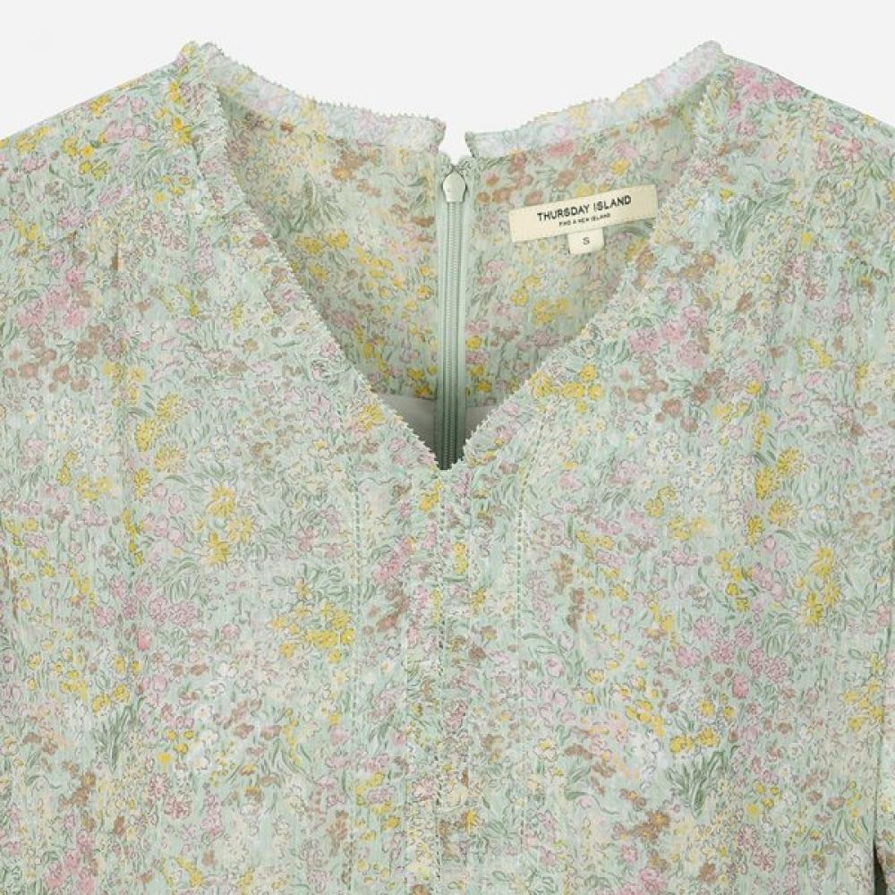 Thursday Island Women Flower Border Mix Frill Dress T264mop246w