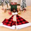 Plaid Santa Claus Hat Merry Christmas Decoration Red Plush Hat Christmas Hat  Christmas Gift