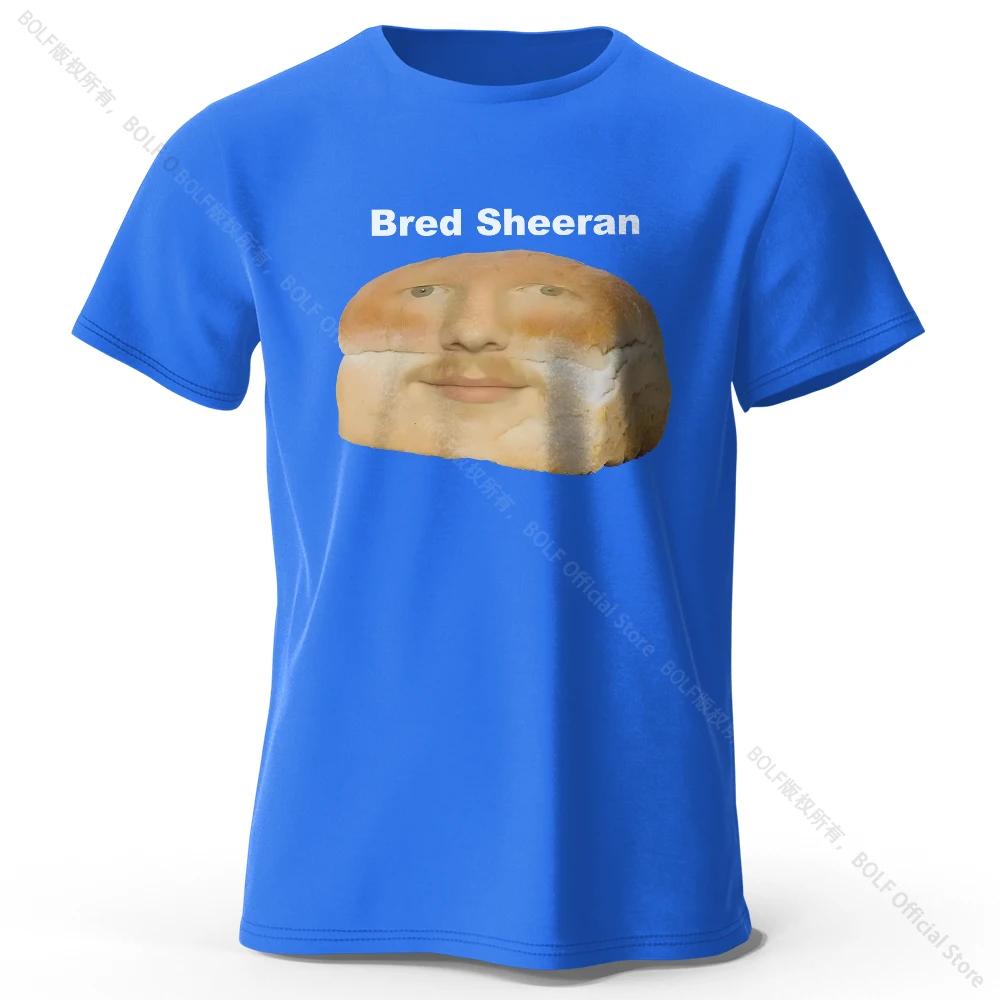 Divertente T-shirt Stampata Bread Sheeran 100% Cotone Morbida Traspirante Girocollo Manica Corta Unisex Stile Eccentrico Umoristico